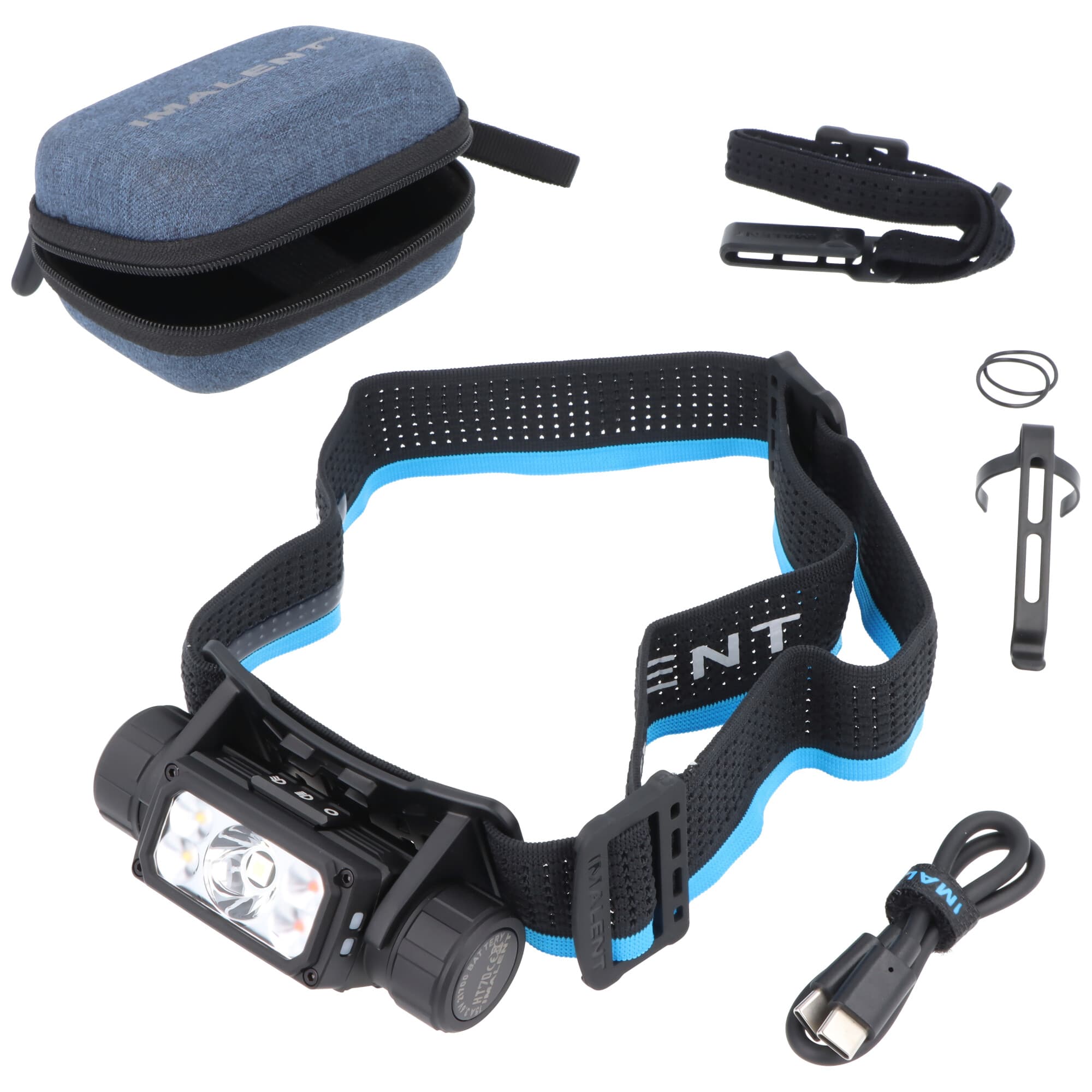 Lampe frontale Imalent HT70, 3500 lumens, trois sources lumineuses, dont une batterie Li-Ion 5000mAh