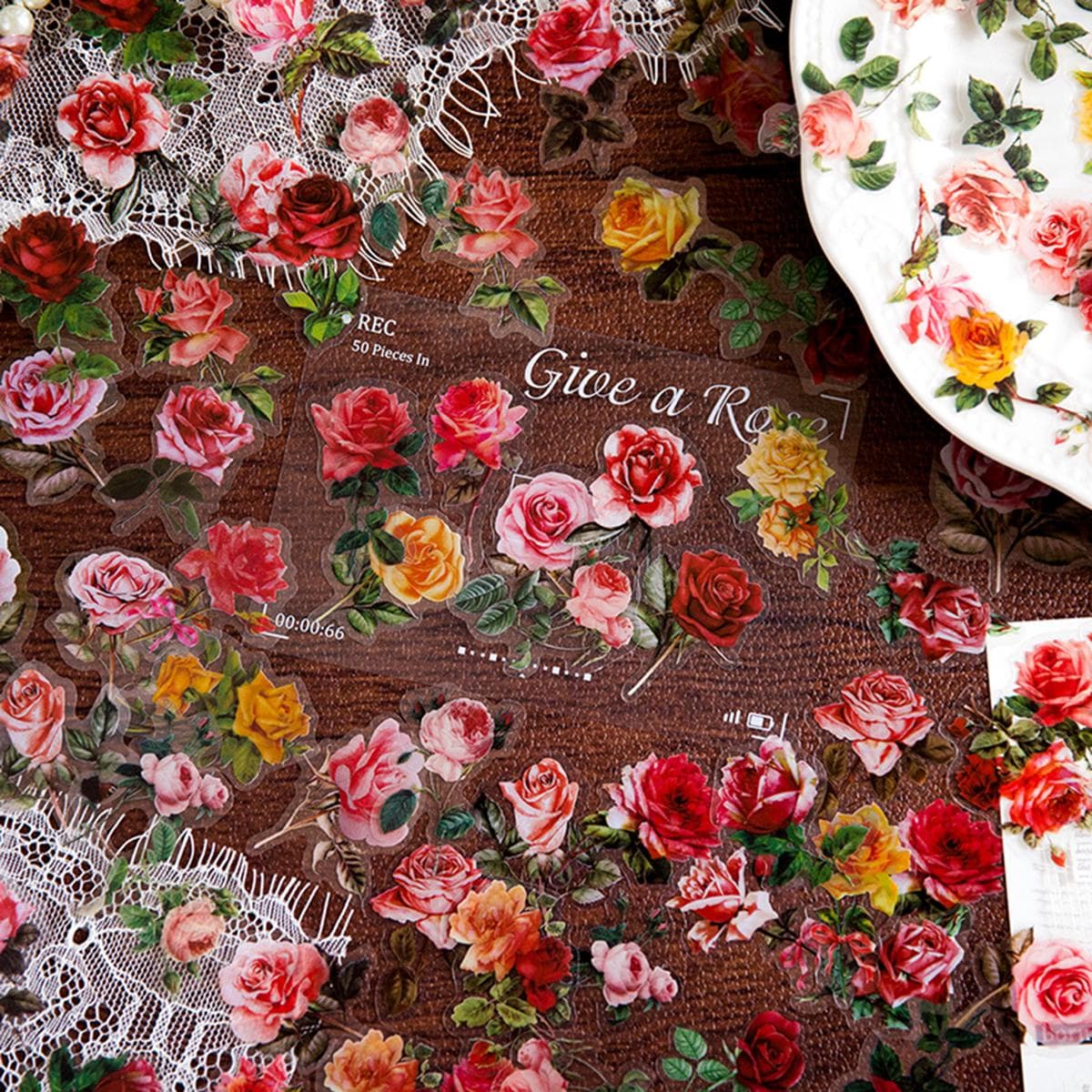 1 paquet/100 piÃ¨ces ensemble d'autocollants de plantes et de fleurs rÃ©sistant Ã l'eau pour DIY Scrapbooking, journalisation, dÃ©coration d'album
