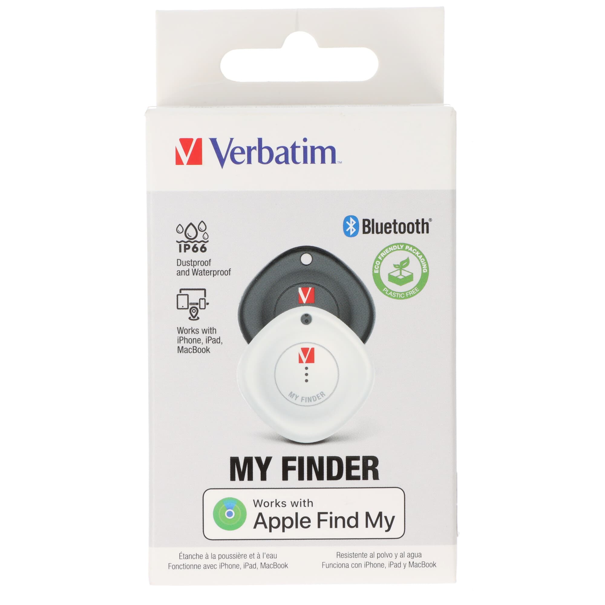 Tracker Bluetooth Verbatim, My Finder, pour appareils Apple tels que iPhone, iPad, MacBook, avec porte-clés, lot de 2