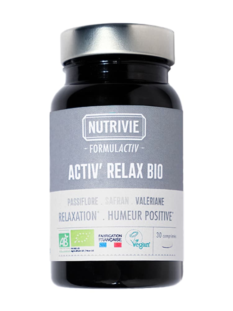 Nutrivie Activ'Relax Bio - Relaxation, Humeur Positive - 30 Comprimés