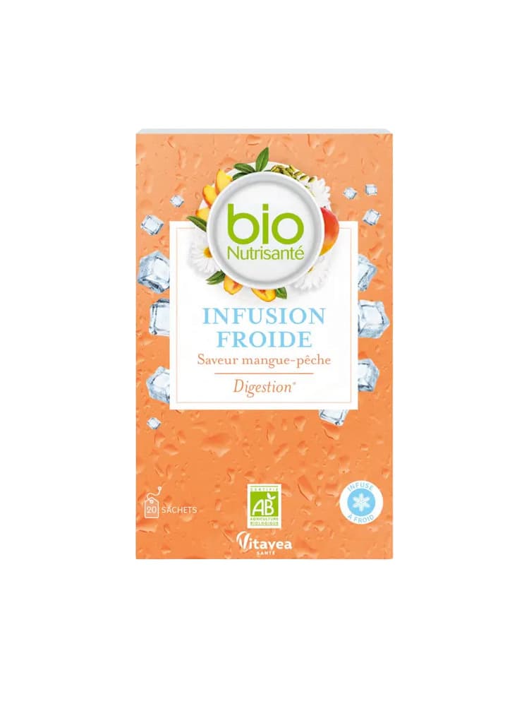 Vitavea Infusion Froide Digestion Mangue-Pêche Bio 20 Sachets