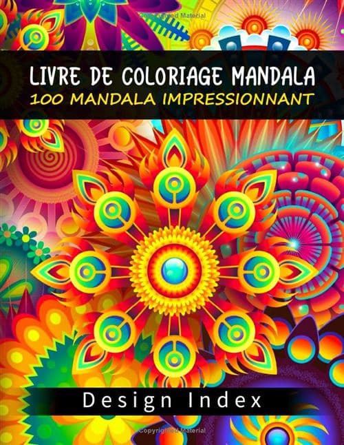 Livre de Coloriage Mandala – 100 mandalas relaxants pour soulager le stress, méditation et pleine conscience (pages recto)